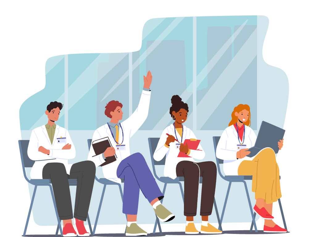 Illustration — résident·es et externes en stage